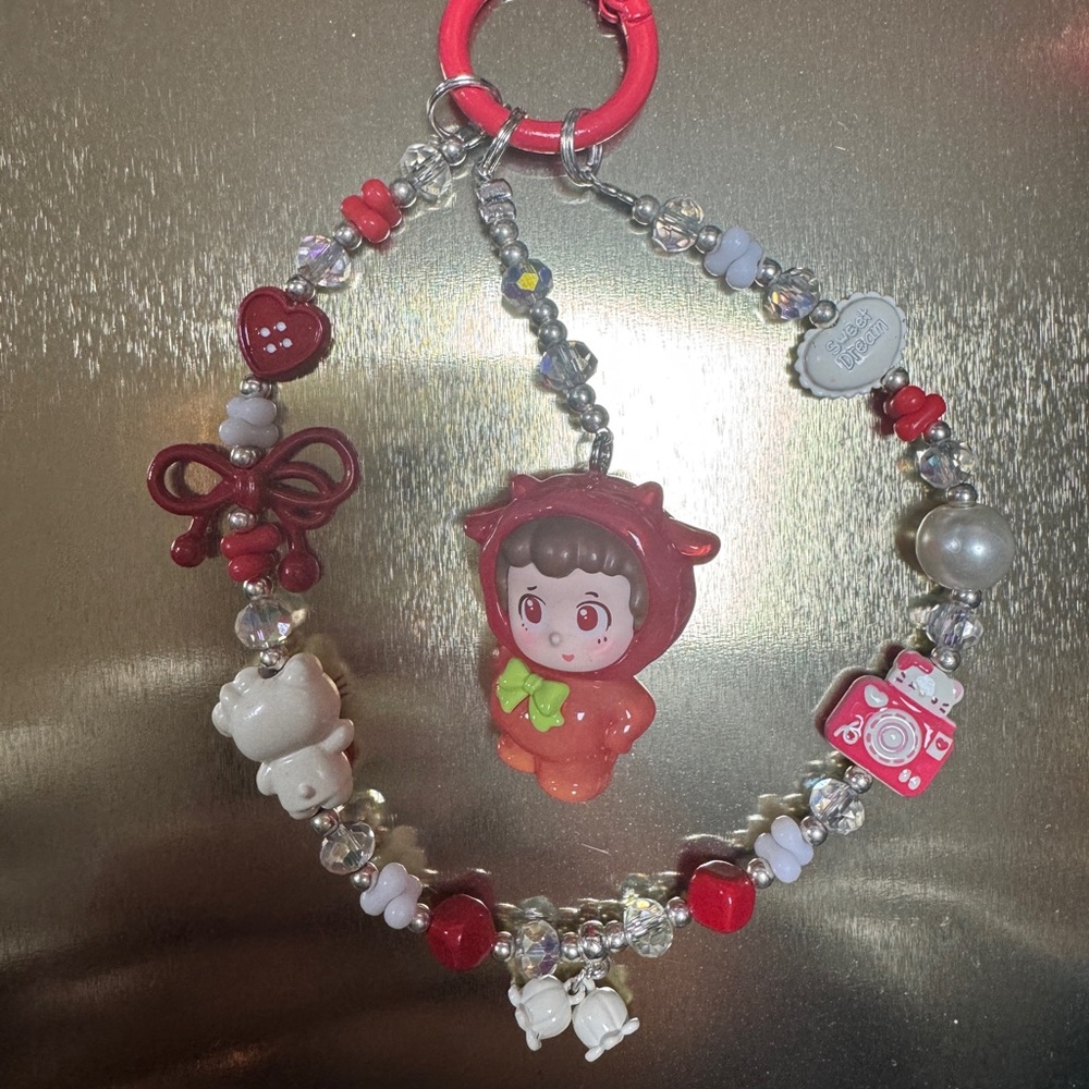 Cute Girl Doll Phone Charm Wristlet